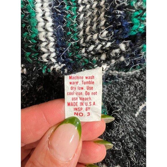 Vintage Scandia Mens Black Knit Button Up Sweater Cardigan - Picture 11 of 13